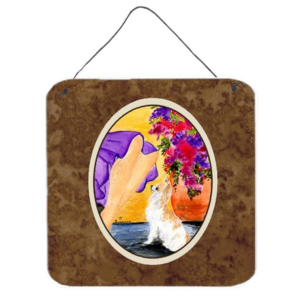 Micasa 6 x 6 in. Lady with her Chihuahua Aluminium Metal Wall or Door Hanging Prints MI628576